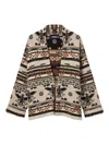 Aftermaths Wool Open Cardigan In Brown