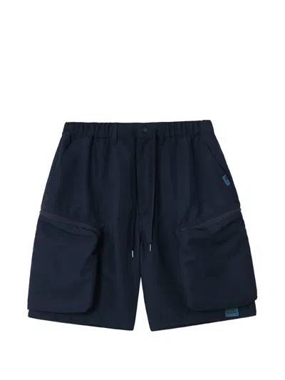 Aftermaths Zip-pocket Shorts In Blue