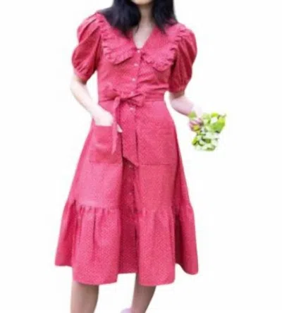 Afternoon Sustainable Threads The Josephine Dress In Red In Pink
