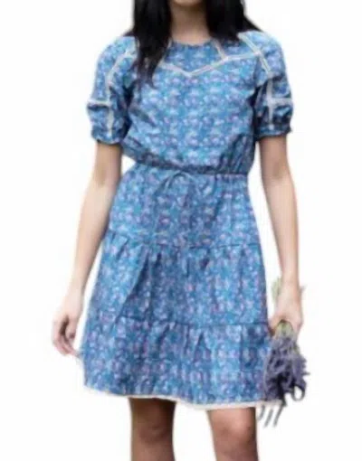 Afternoon Sustainable Threads The Theresa Dress In Cornflower Blue In Multi
