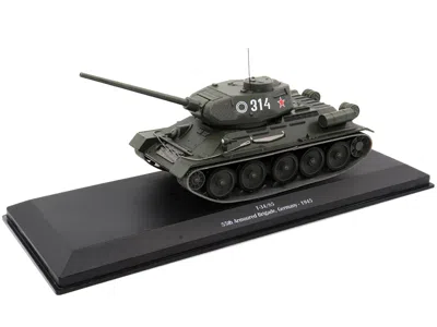Afv's Of Wwii T-34-85 Tank #314 "ussr 55th Armoured Brigade Germany 1945" 1/43 Diecast Model In Black