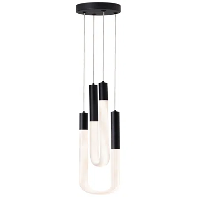 Afx Adel 4" Wide 2-light Black Led Pendant