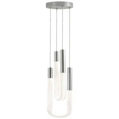Afx Adel 4" Wide 2-light Satin Nickel Led Pendant