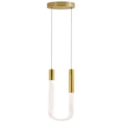 Afx Adel 4" Wide Light Antique Brass Led Pendant