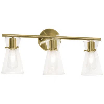 Afx Amanda 22" Wide Satin Brass Metal 3-light Bath Light