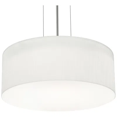 Afx Anton 12" Pendant - Satin Nickel Finish - Linen White Shade