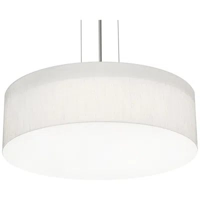 Afx Anton 15" Pendant - Satin Nickel Finish - Linen White Shade