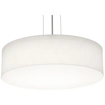 Afx Anton 19" Pendant - Satin Nickel Finish - Linen White Shade