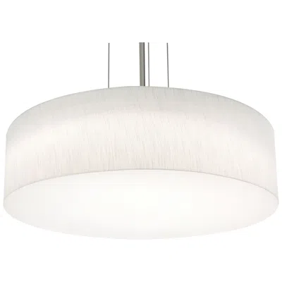 Afx Anton 24" Wide Satin Nickel Pendant With Linen White Shade