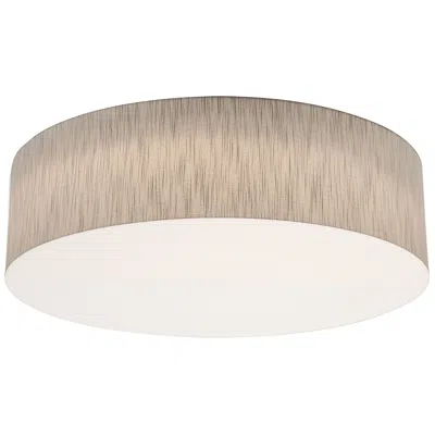 Afx Anton 24" Wide White Flush Mount With Jute Shade