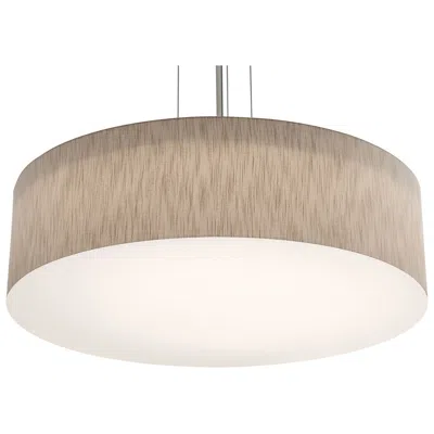 Afx Anton 30" Wide Satin Nickel Pendant With Jute Shade