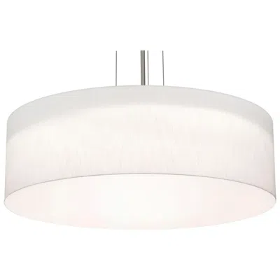 Afx Anton 30" Wide Satin Nickel Pendant With Linen White Shade