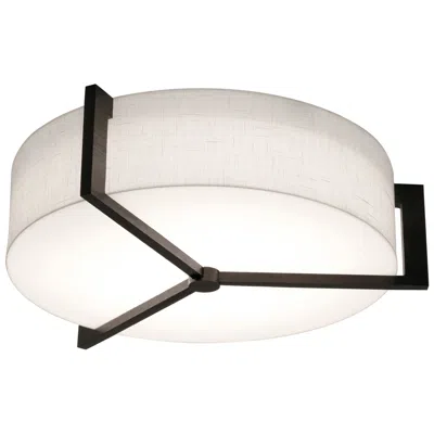Afx Apex 12" Flush Mount - Espresso Finish - Linen White Shade