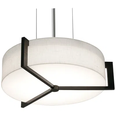 Afx Apex 12" Pendant - Espresso Finish - Linen White Shade