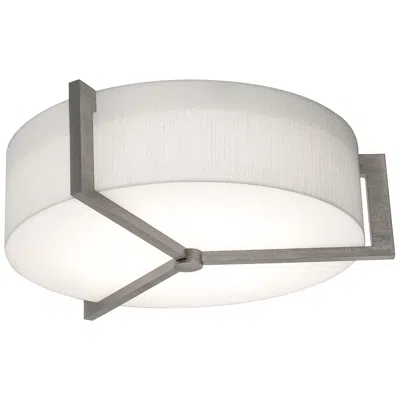 Afx Apex 14 1/4"w Linen White And Weathered Gray Ceiling Light