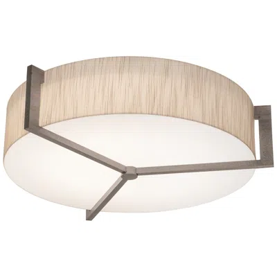 Afx Apex 15" Flush Mount - Weathered Grey Finish - Jute Shade