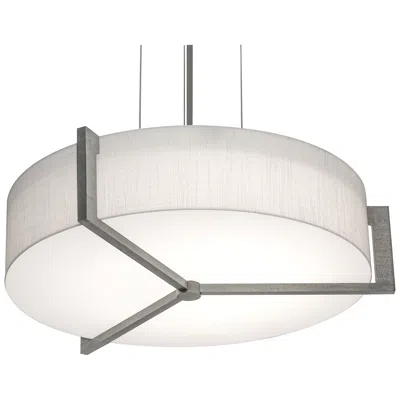 Afx Apex 15" Pendant - Weathered Grey Finish - Linen White Shade