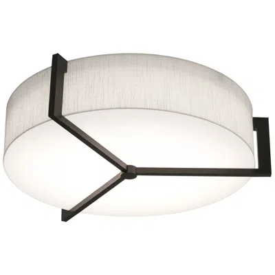 Afx Apex 17" Flush Mount - Espresso Finish - Linen White Shade