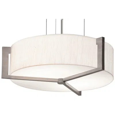 Afx Apex 17" Led Pendant - Weathered Grey Finish - Linen White Shade