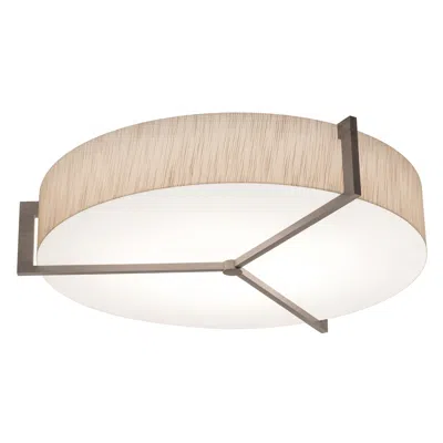 Afx Apex 19" Flush Mount - Weathered Grey Finish - Jute Shade