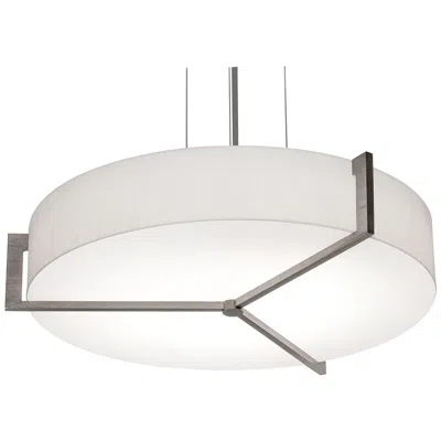 Afx Apex 19" Pendant - Weathered Grey Finish - Linen White Shade
