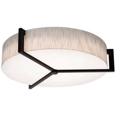 Afx Apex 27.15" Wide Espresso Led Flush Mount With Jute Shade