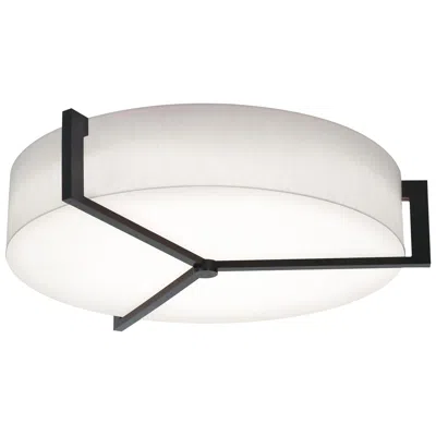 Afx Apex 27.15" Wide Espresso Led Flush Mount With Linen White Shade