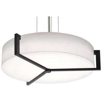 Afx Apex 27.15" Wide Espresso Led Pendant With Linen White Shade