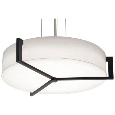 Afx Apex 27.15" Wide Espresso Pendant With Linen White Shade