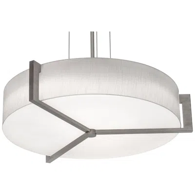 Afx Apex 27.15" Wide Weathered Grey Pendant With Linen White Shade