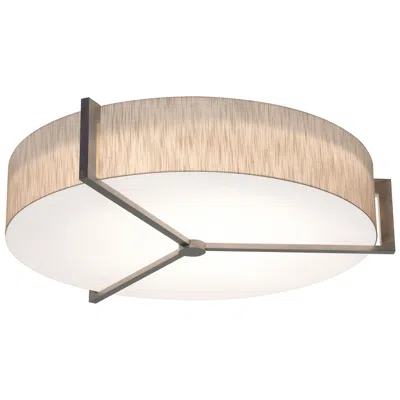 Afx Apex 33" Wide Weathered Grey Led Flush Mount With Jute Shade In Neutral