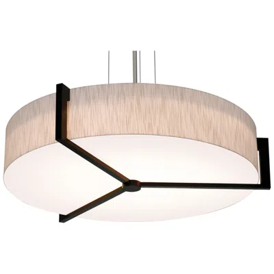 Afx Apex 33.33" Wide Espresso Pendant With Jute Shade