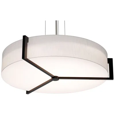 Afx Apex 33.33" Wide Espresso Pendant With Linen White Shade