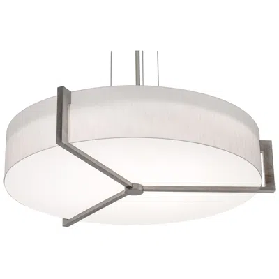 Afx Apex 33.33" Wide Weathered Grey Led Pendant With Linen White Shade