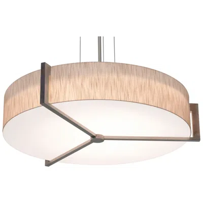 Afx Apex 33.33" Wide Weathered Grey Pendant With Jute Shade In Animal Print