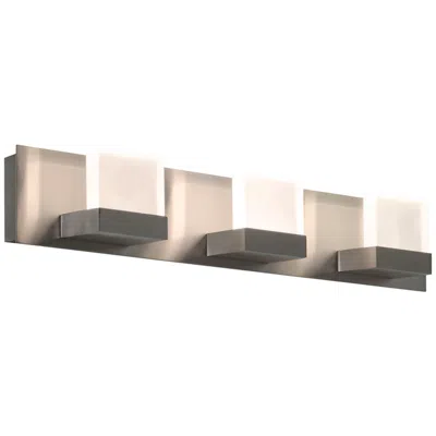 Afx Arlo Led 3-light Vanity - 120-277v - Satin Nickel In White
