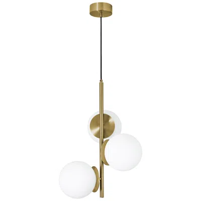 Afx Arren 17" Wide 3-light Antique Brass Led Pendant
