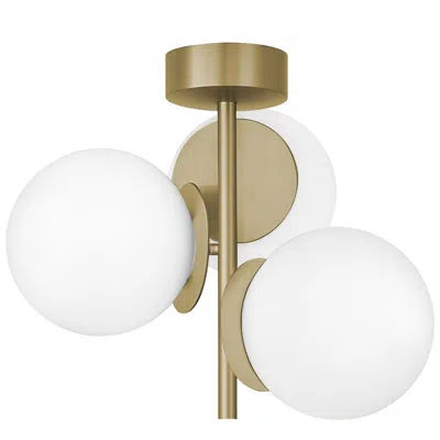 Afx Arren 17" Wide 3-light Antique Brass Led Semi-flush Mount