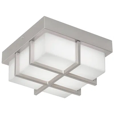 Afx August 8.11" Wide Painted Nickel Led Outdoor Flush Mount