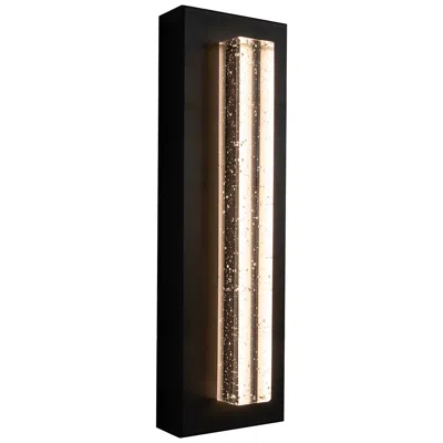 Afx Beam 18" High Black Outdoor Led Wall Sconce With Seeded Glass Shade