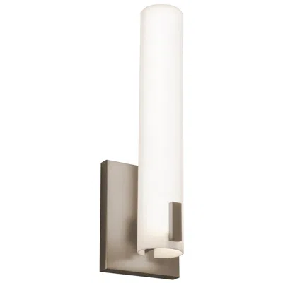 Afx Bowen 14.25"h Satin Nickel Led Wall Sconce W/ Frosted White Glass Shade