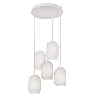 Afx Callie 5 Light Round Pendant - White
