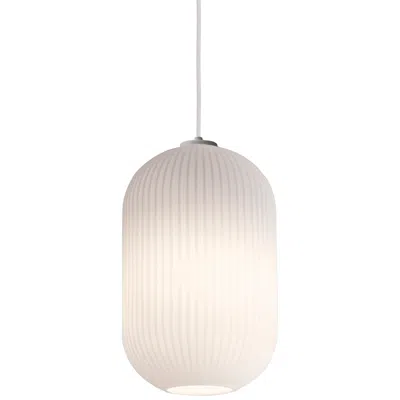Afx Callie 9" Wide Frosted White Ribbed Modern Glass Mini Pendant