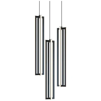 Afx Cass 18" Wide Black Led Multi-light Pendant