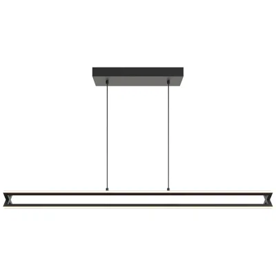 Afx Cass 48" Wide Black Finish Modern Linear Pendant