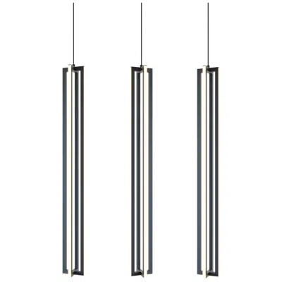 Afx Cass Black Medium Linear Pendant In Silver