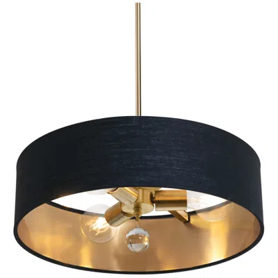 Afx Celine 18" Wide Satin Brass And Black Metal 3-light Pendant