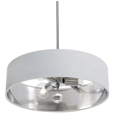 Afx Celine 18" Wide Satin Nickel Pendant