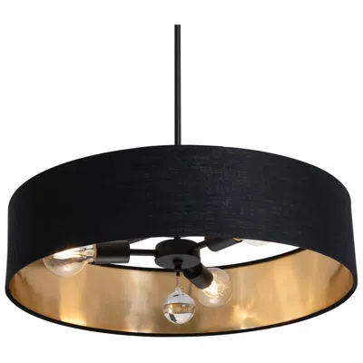 Afx Celine 24" Wide Black 3-light Drum Pendant