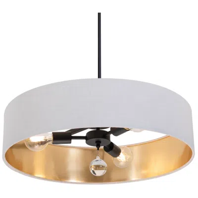 Afx Celine 24" Wide Black Pendant In White